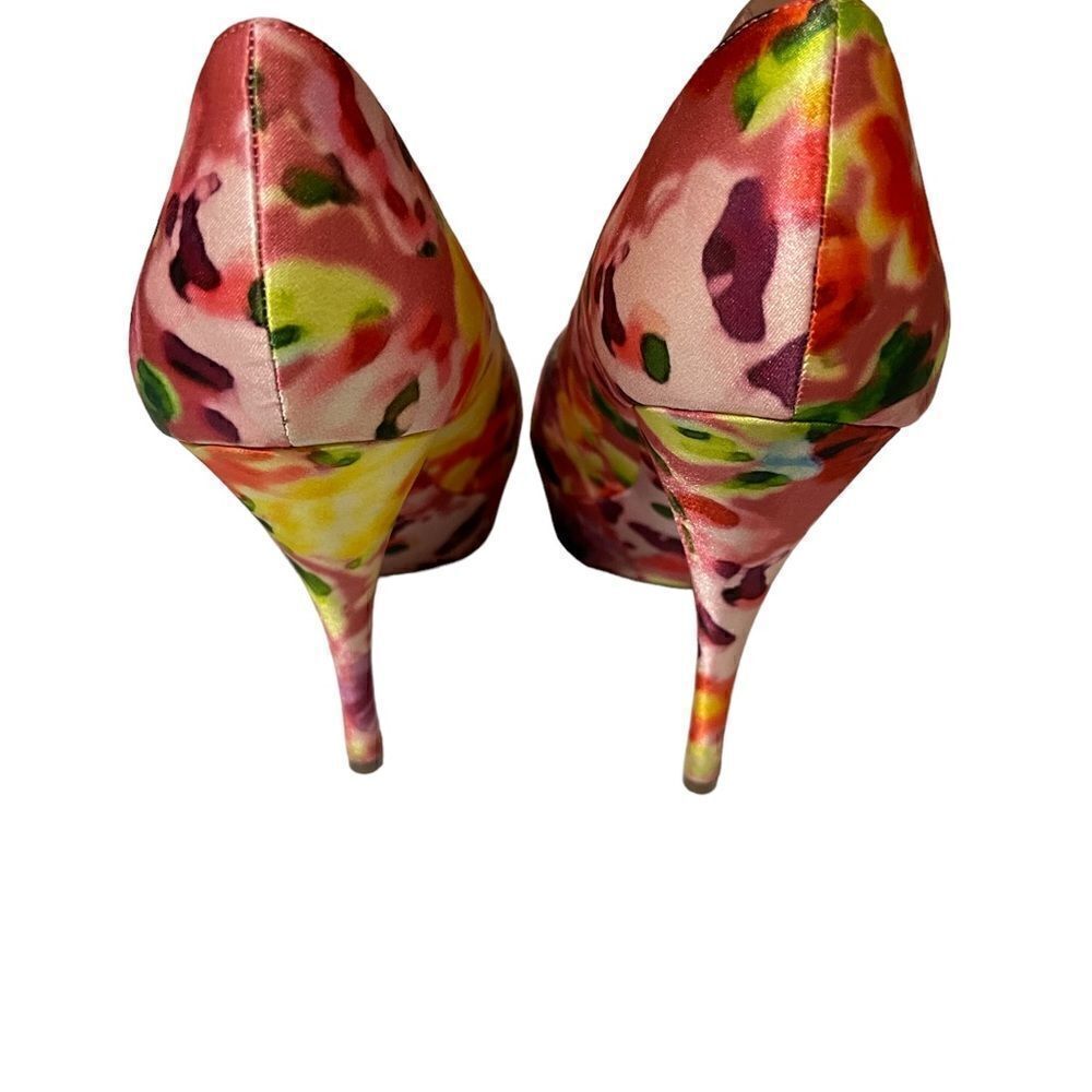 Satin peep toe heels pink size 9M NINA platform WOMEN RAINBOW.. - Picture 3 of 5